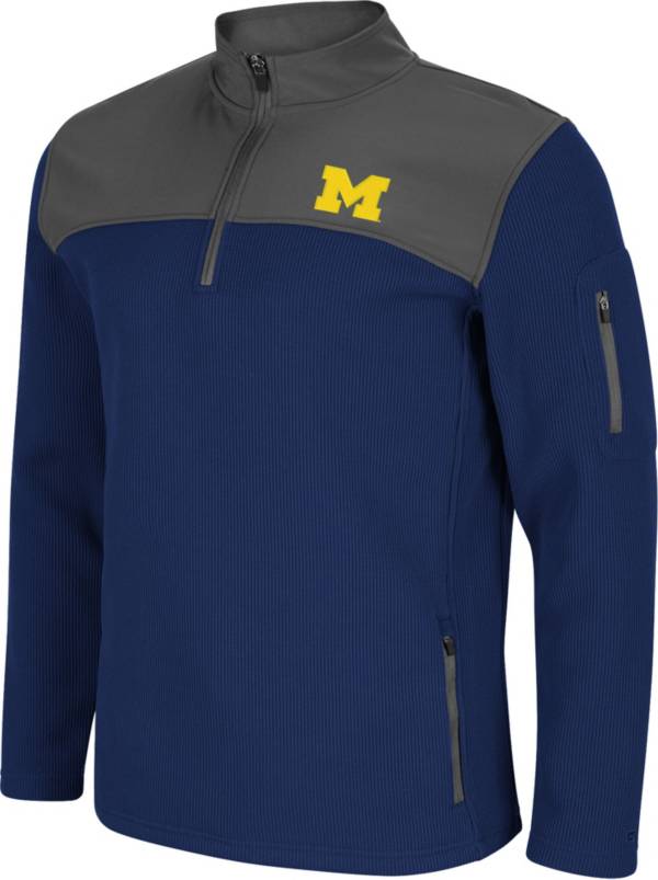 Colosseum Men's Michigan Wolverines Blue Lemon Law Quarter-Zip Pullover Jacket