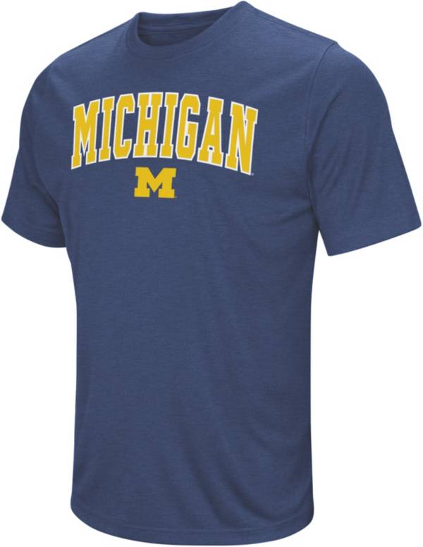 Colosseum Men's Michigan Wolverines Blue Dual Blend T-Shirt