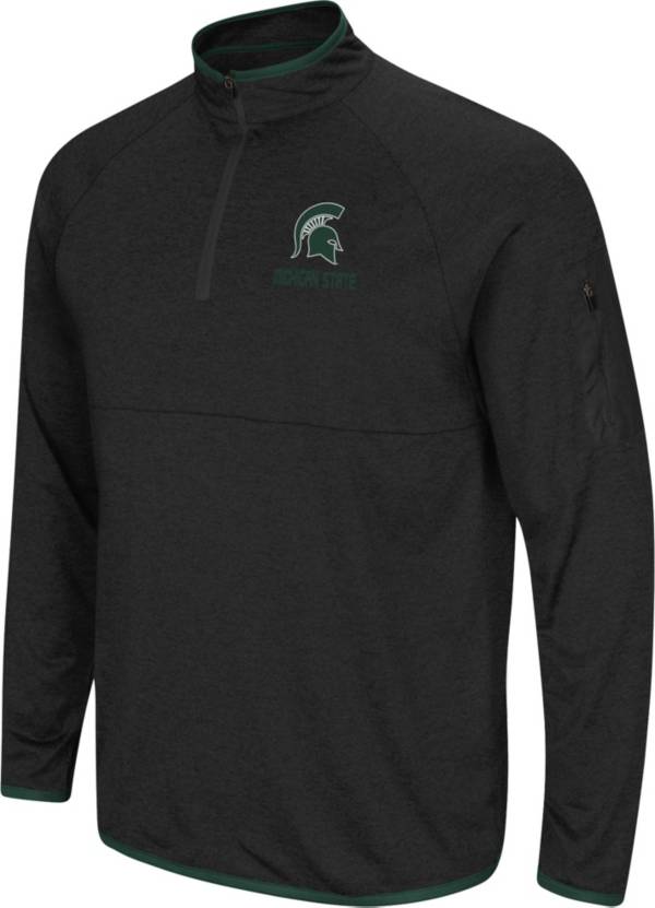 Colosseum Men's Michigan State Spartans Black Rival Quarter-Zip Pullover Shirt