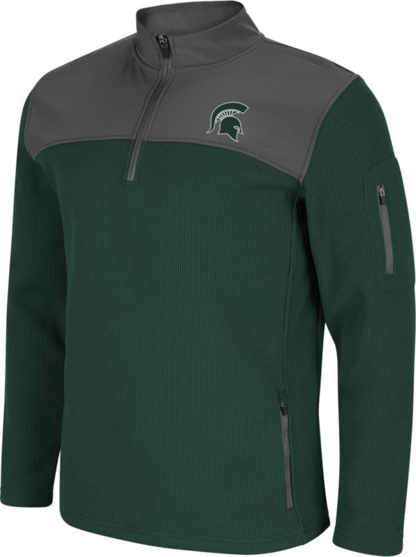 Colosseum Men's Michigan State Spartans Green Lemon Law Quarter-Zip Pullover Jacket