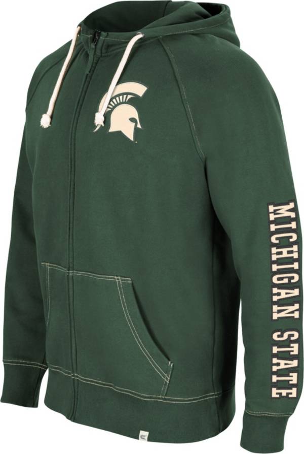 Colosseum Men's Michigan State Spartans Green Intervention Full-Zip Hoodie