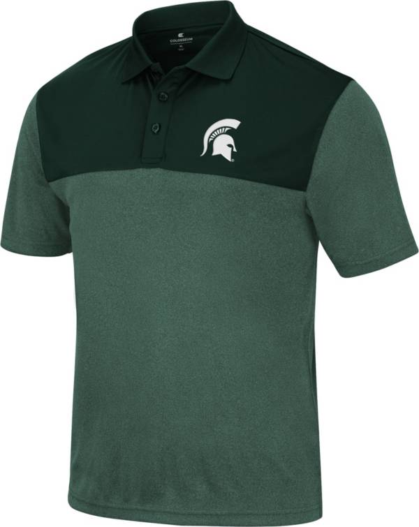 Colosseum Men's Michigan State Spartans Green Polo