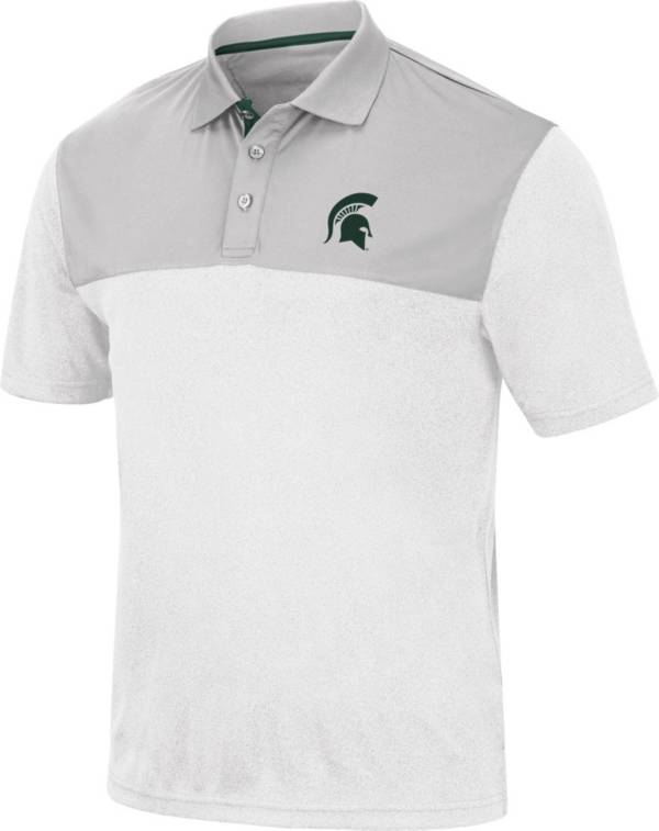 Colosseum Men's Michigan State Spartans White Links Polo