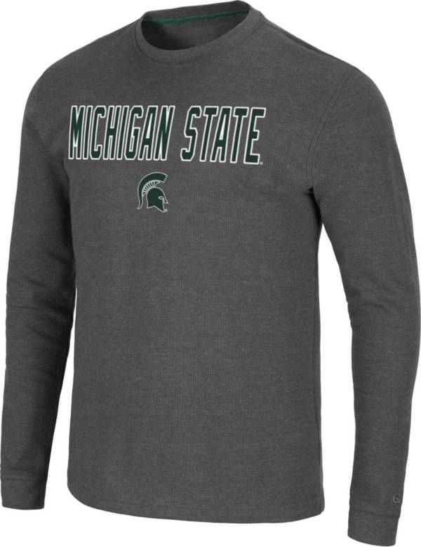 Colosseum Men's Michigan State Spartans Grey Dragon Long Sleeve Thermal T-Shirt product image