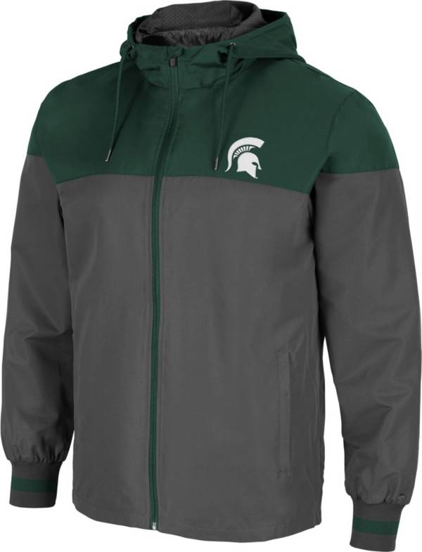 Colosseum Men's Michigan State Spartans Grey Game Night Full-Zip Jacket