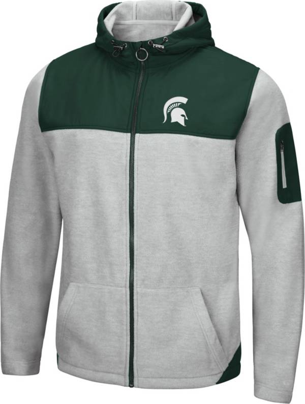 Colosseum Men's Michigan State Spartans Grey Swartz Full-Zip Jacket