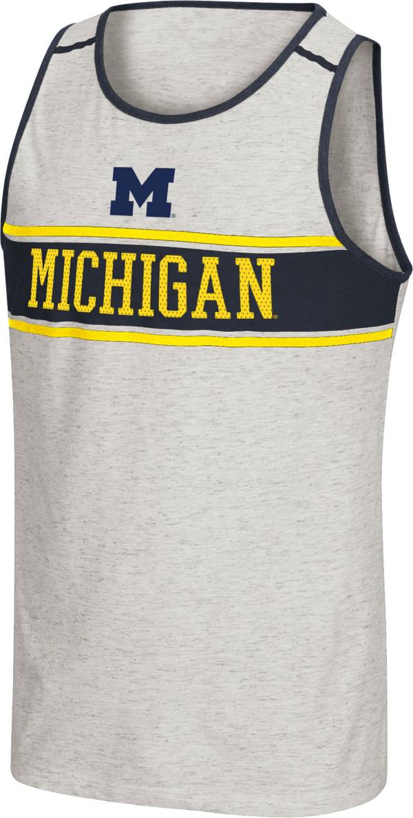 Colosseum Men's Michigan Wolverines White Skateboard Tank Top