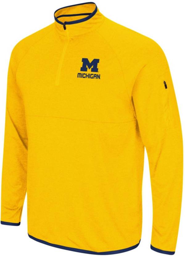 Colosseum Men's Michigan Wolverines Maize Rival Quarter-Zip Pullover Shirt