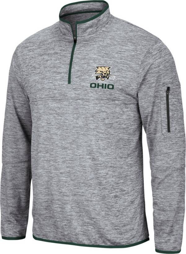 Colosseum Men's Ohio Bobcats Grey Quarter-Zip Pullover Shirt