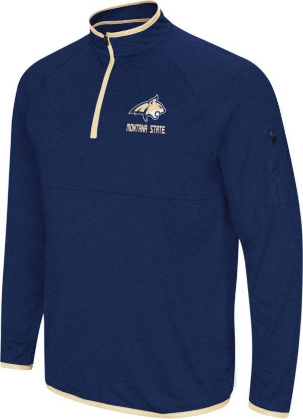 Colosseum Men's Montana State Bobcats Blue Rival Quarter-Zip Pullover Shirt product image