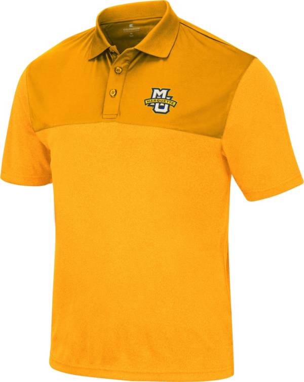 Colosseum Men's Marquette Golden Eagles Gold Polo