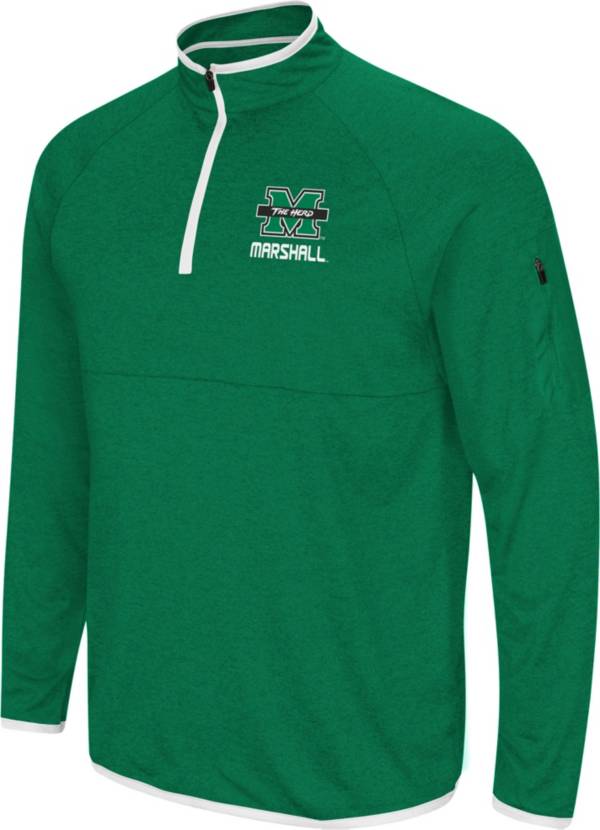 Colosseum Men's Marshall Thundering Herd Green Rival Quarter-Zip Pullover Shirt