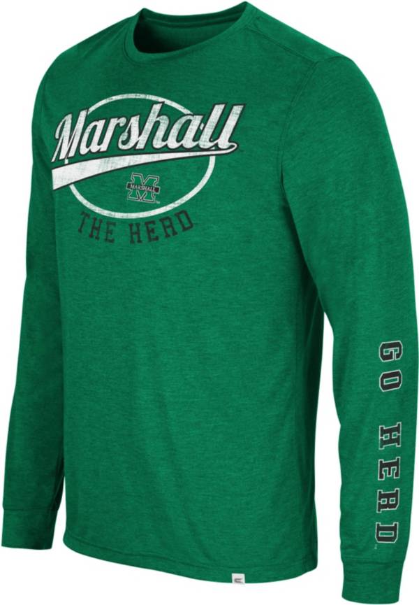 Colosseum Men's Marshall Thundering Herd Green Far Out! Long Sleeve T-Shirt