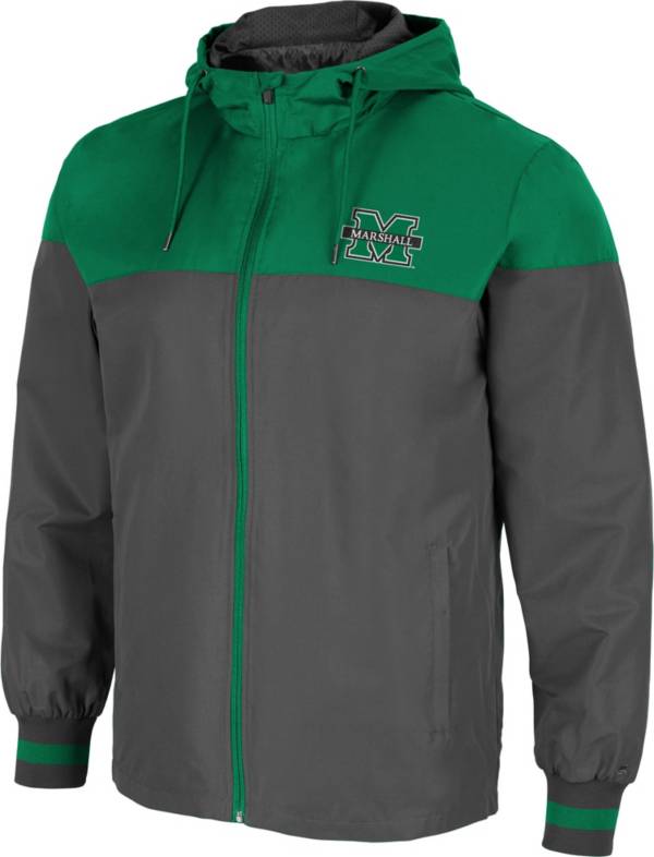 Colosseum Men's Marshall Thundering Herd Grey Game Night Full-Zip Jacket