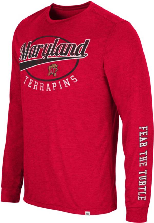 Colosseum Men's Maryland Terrapins Red Far Out! Long Sleeve T-Shirt