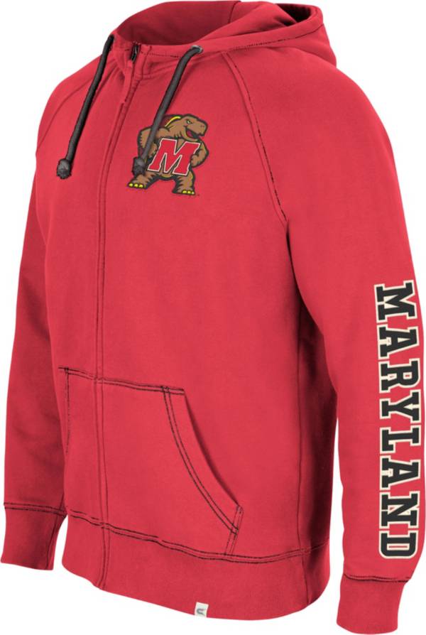 Colosseum Men's Maryland Terrapins Red Intervention Full-Zip Hoodie
