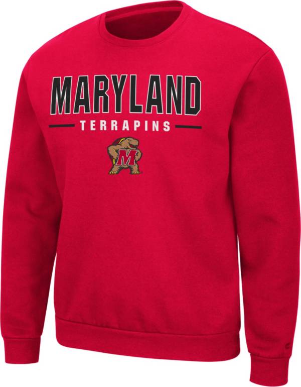 Colosseum Men's Maryland Terrapins Red Time Machine Crew Pullover Sweatshirt product image