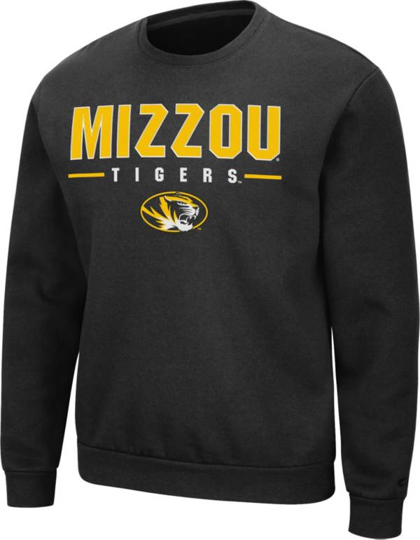 Colosseum Men's Missouri Tigers Black Time Machine Crew Pullover Sweatshirt