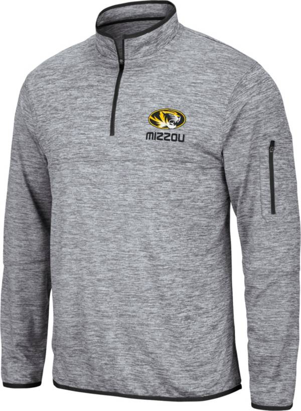 Colosseum Men's Missouri Tigers Grey Quarter-Zip Pullover Shirt