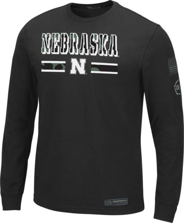 Colosseum Men's Nebraska Cornhuskers Black OHT Long Sleeve T-Shirt product image