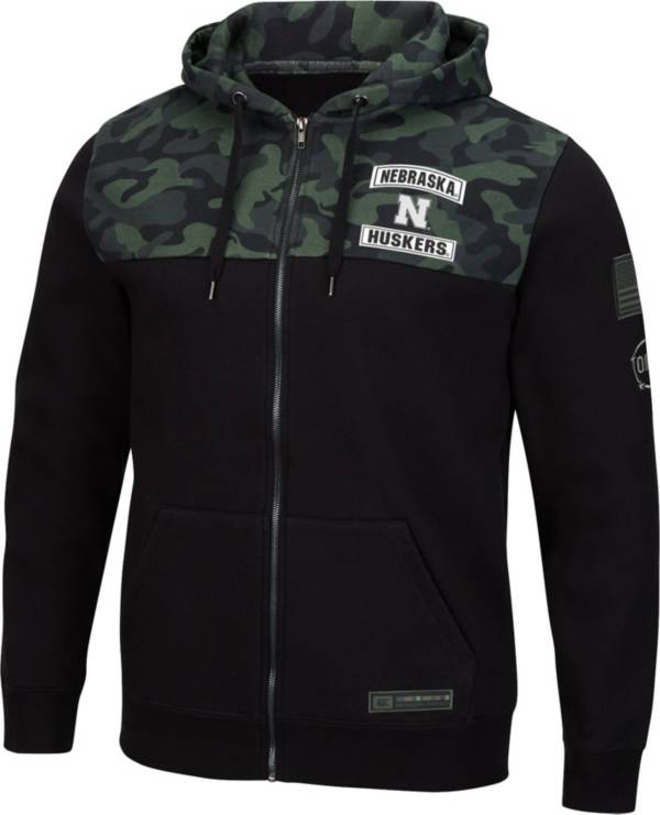 Colosseum Men's Nebraska Cornhuskers OHT Full-Zip Black Hoodie