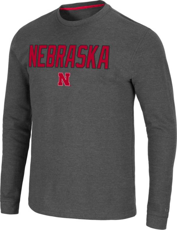 Colosseum Men's Nebraska Cornhuskers Grey Dragon Long Sleeve Thermal T-Shirt