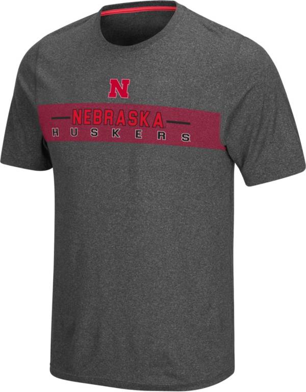 Colosseum Men's Nebraska Cornhuskers Grey Marty T-Shirt