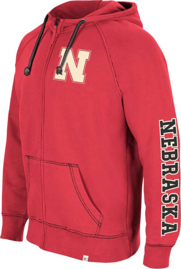 Colosseum Men's Nebraska Cornhuskers Scarlet Intervention Full-Zip Hoodie