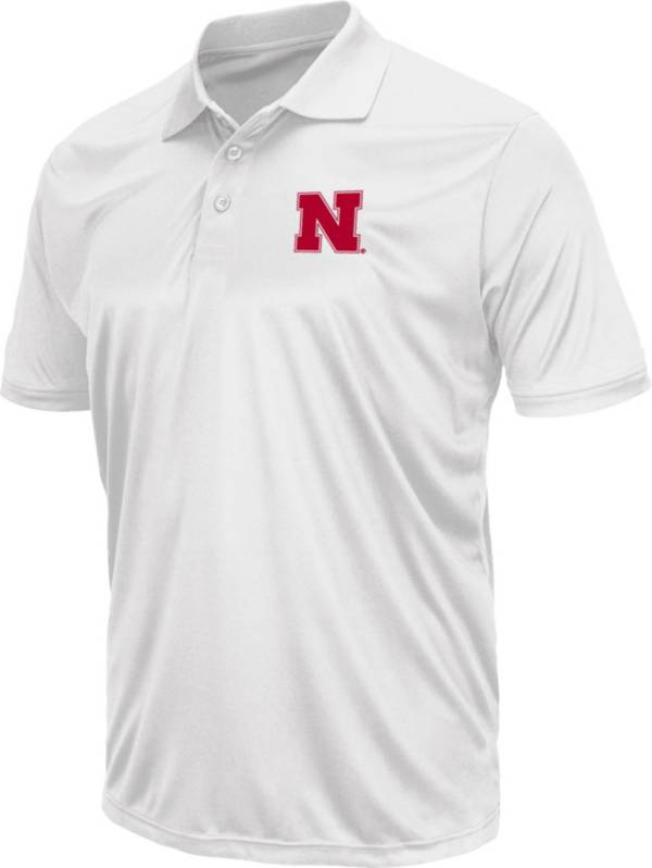Colosseum Men's Nebraska Cornhuskers White Polo