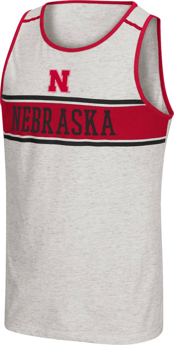 Colosseum Men's Nebraska Cornhuskers White Skateboard Tank Top