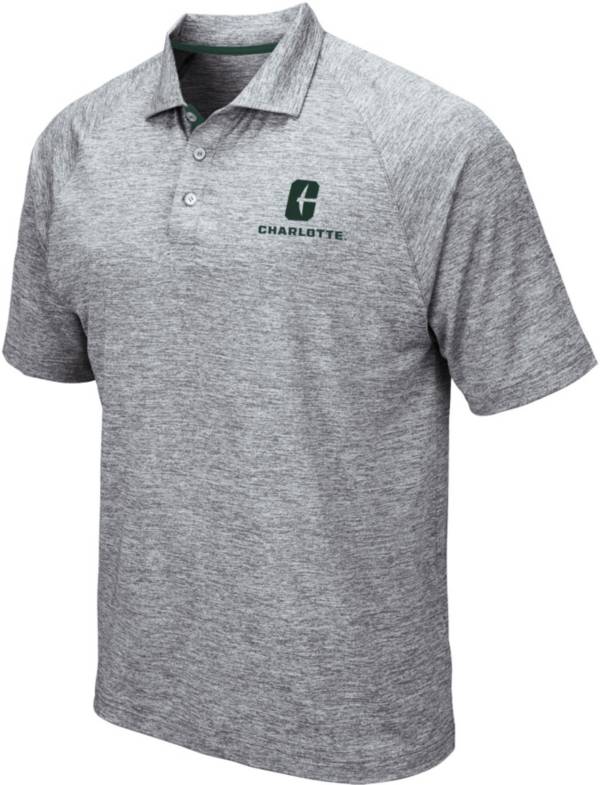 Colosseum Men's Charlotte 49ers Grey Wedge Polo