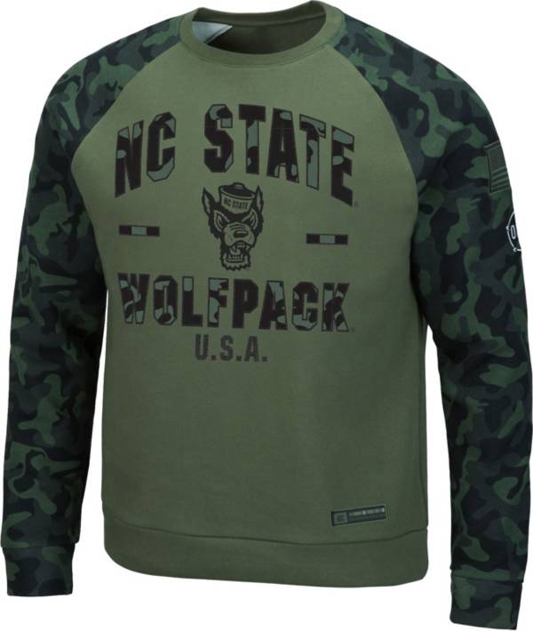 Colosseum Men's NC State Wolfpack Green OHT Crew Pullover Sweatshirt