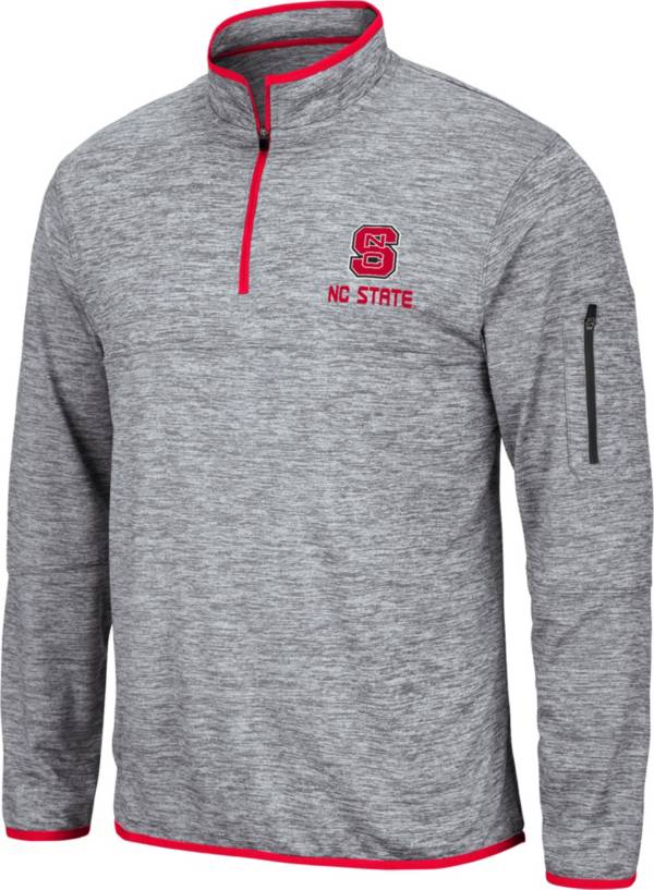 Colosseum Men's NC State Wolfpack Grey Quarter-Zip Pullover Shirt