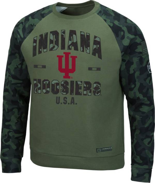 Colosseum Men's Indiana Hoosiers Green OHT Crew Pullover Sweatshirt