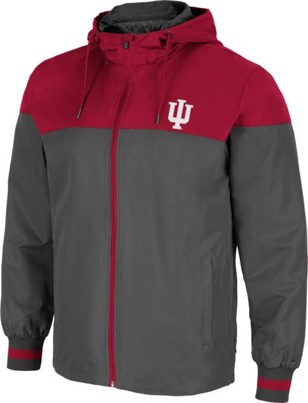 Colosseum Men's Indiana Hoosiers Grey Game Night Full-Zip Jacket