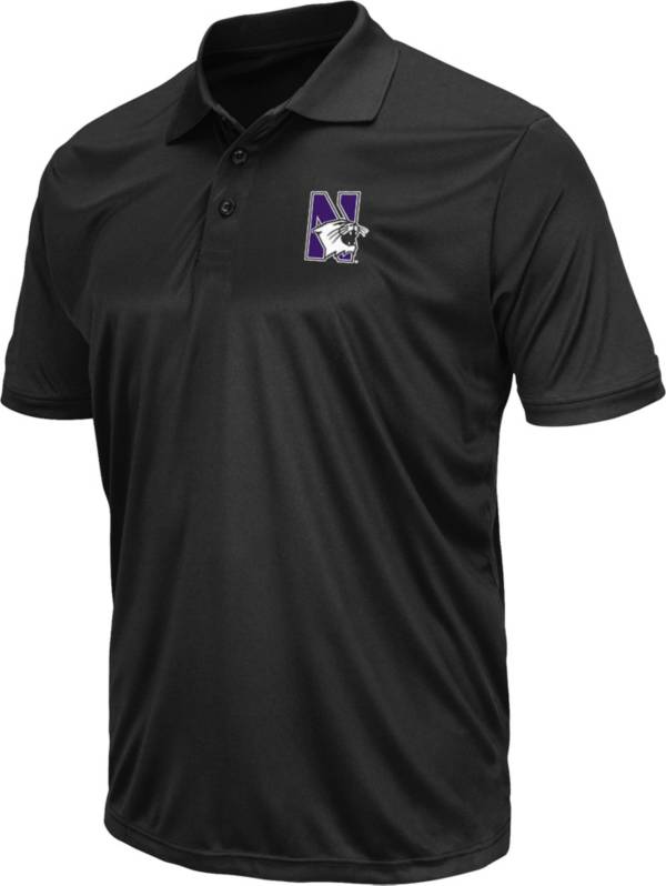 Colosseum Men's Northwestern Wildcats Black Polo