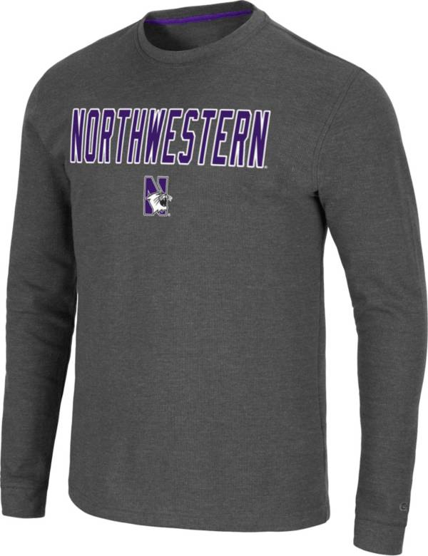 Colosseum Men's Northwestern Wildcats Grey Dragon Long Sleeve Thermal T-Shirt product image