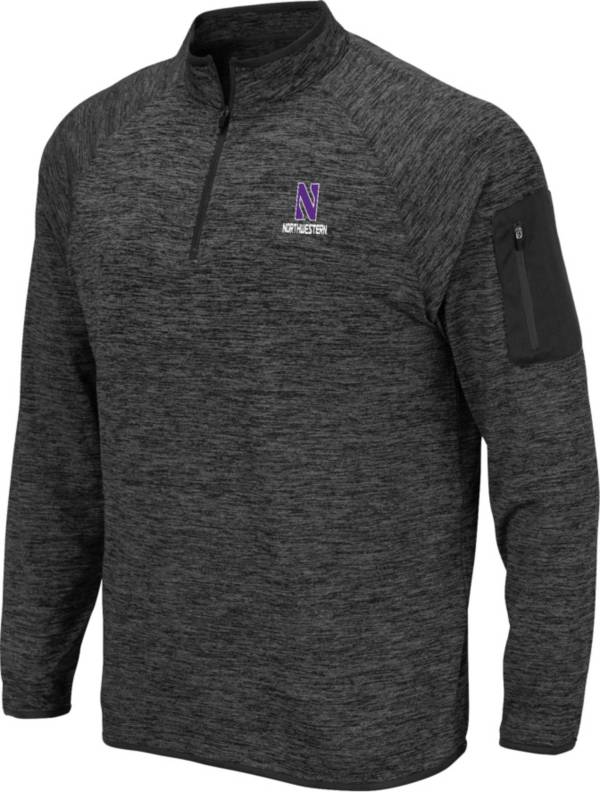 Colosseum Men's Northwestern Wildcats Grey Quarter-Zip Pullover Shirt