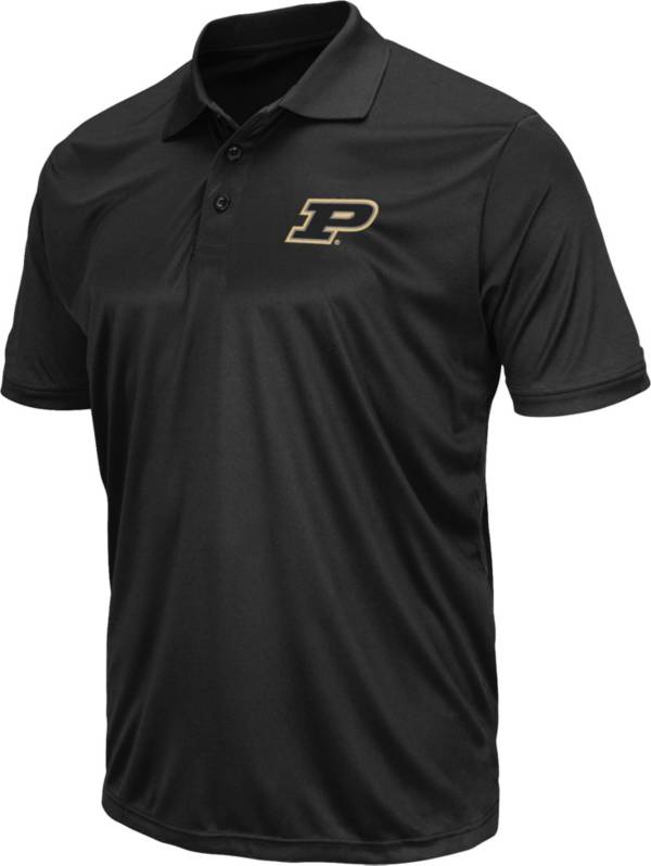 Colosseum Men's Purdue Boilermakers Black Polo