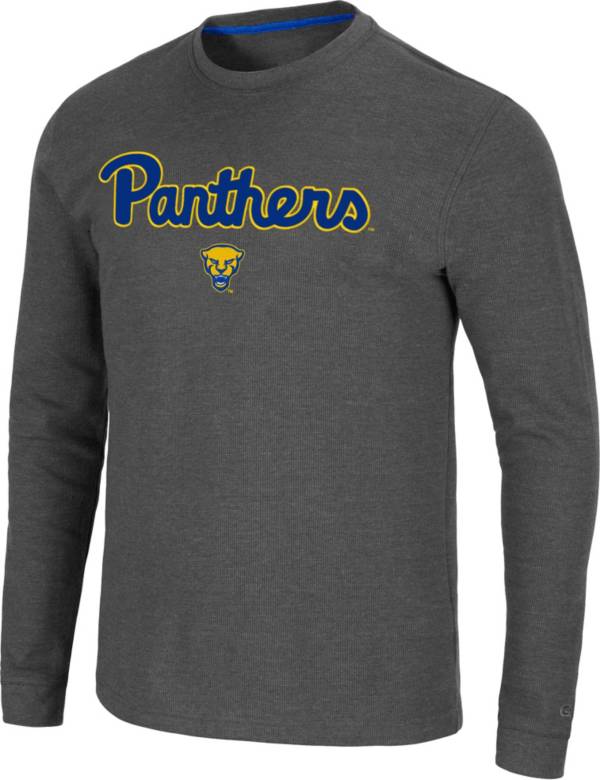 Colosseum Men's Pitt Panthers Grey Dragon Long Sleeve Thermal T-Shirt