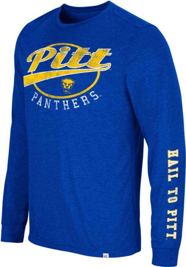 Colosseum Men's Pitt Panthers Blue Far Out! Long Sleeve T-Shirt