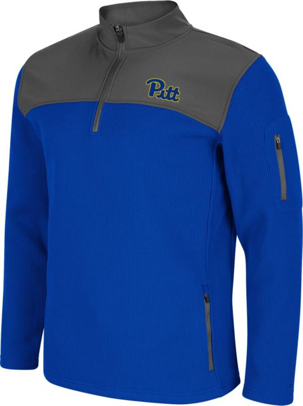 Colosseum Men's Pitt Panthers Blue Lemon Law Quarter-Zip Pullover Jacket