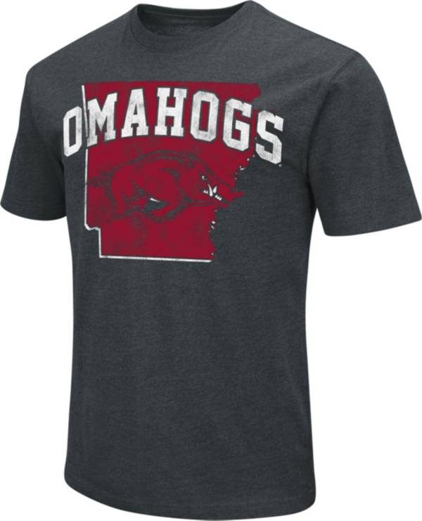 Colosseum Men's Arkansas Razorbacks Black ‘Omahogs' Dual Blend T-Shirt