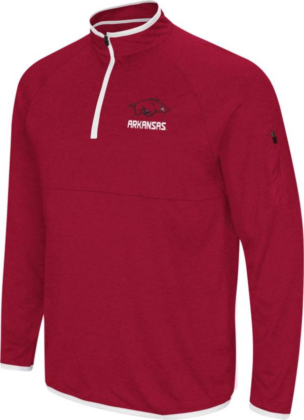 Colosseum Men's Arkansas Razorbacks Cardinal Rival Quarter-Zip Pullover Shirt product image