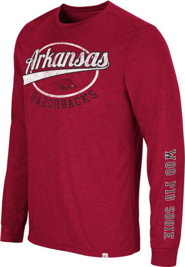 Colosseum Men's Arkansas Razorbacks Cardinal Far Out! Long Sleeve T-Shirt product image
