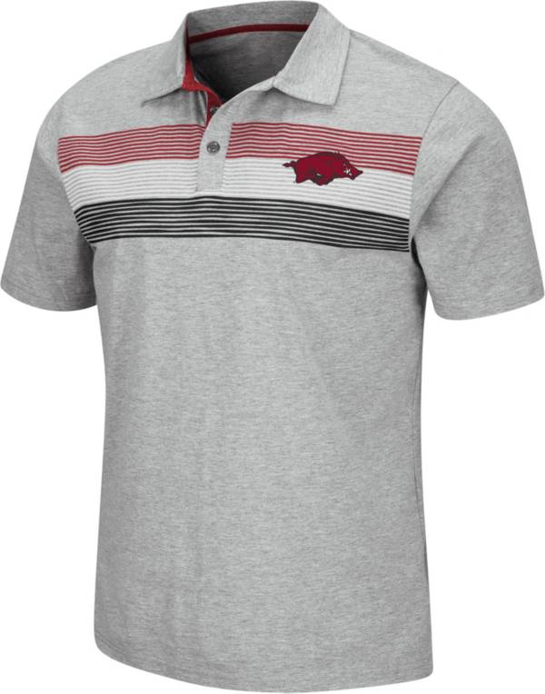 Colosseum Men's Arkansas Razorbacks Grey Stinson Polo