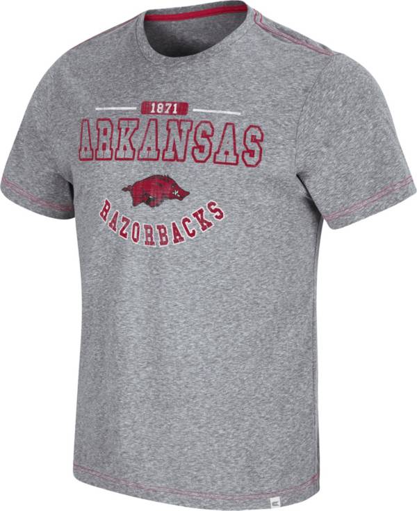 Colosseum Men's Arkansas Razorbacks Grey Tannen T-Shirt