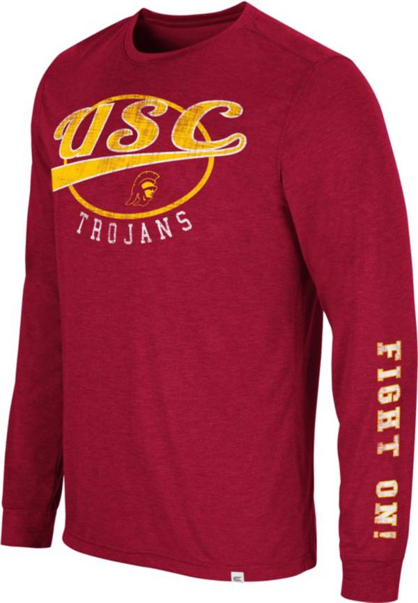 Colosseum Men's USC Trojans Cardinal Far Out! Long Sleeve T-Shirt