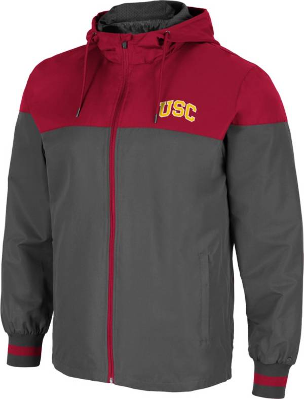Colosseum Men's USC Trojans Grey Game Night Full-Zip Jacket