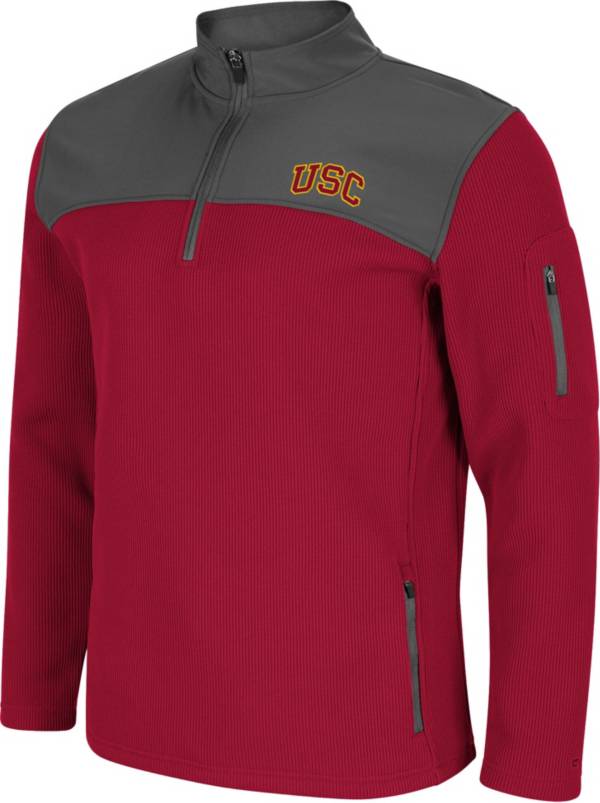 Colosseum Men's USC Trojans Cardinal Lemon Law Quarter-Zip Pullover Jacket